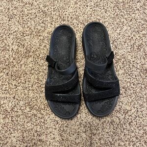 Skechers Black Slip-On Sandals